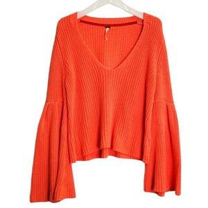 Cozy Free People Damsel Bell Sleeve Shaker Knit Sweater